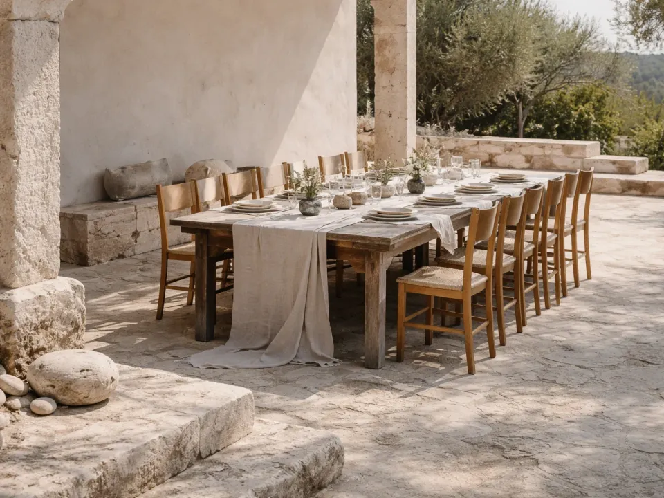 Raw Materials in Minimal Weddings (Stone, Linen, Wood)